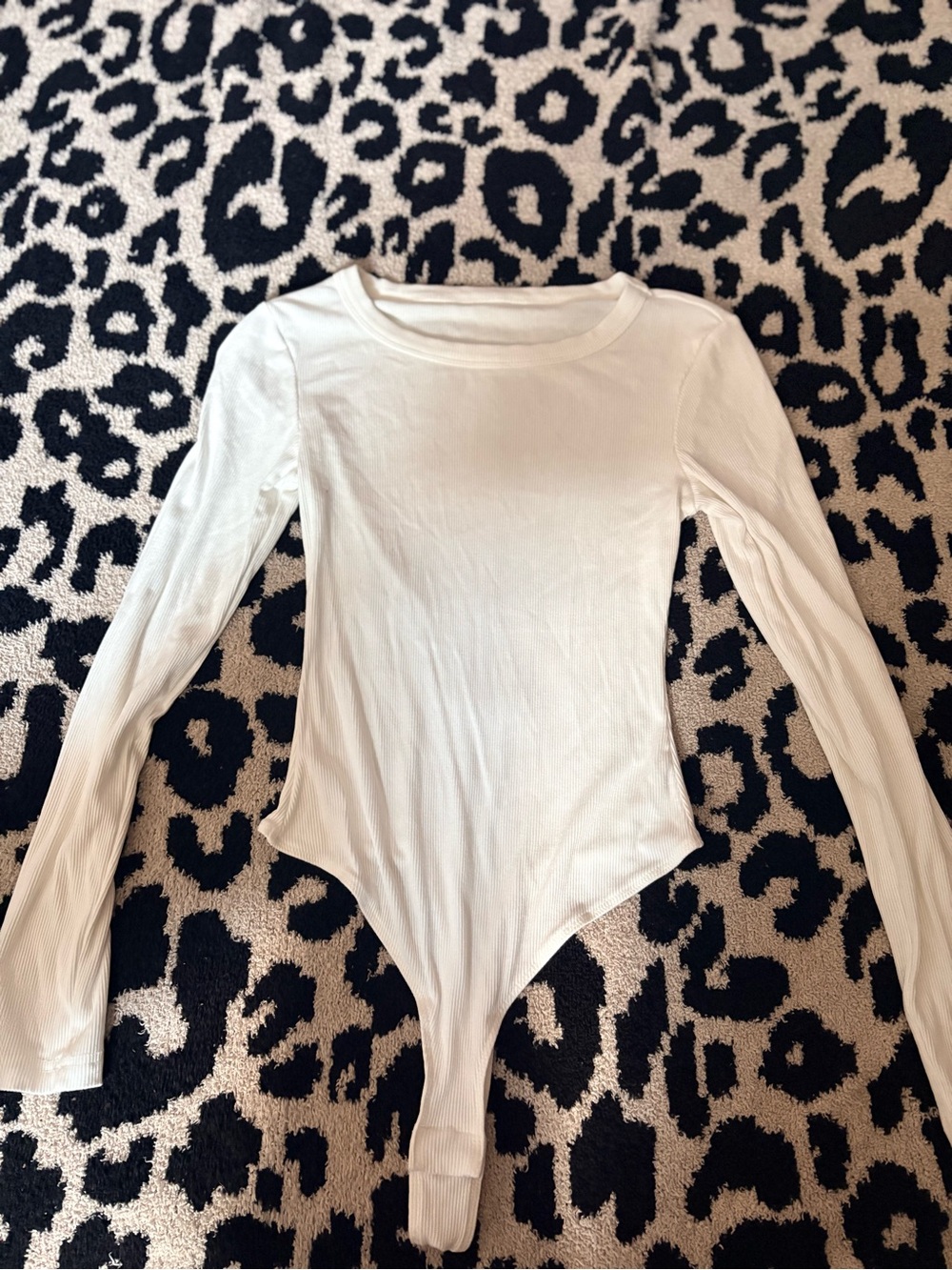Classic White Long-Sleeve Ribbed Bodysuit
